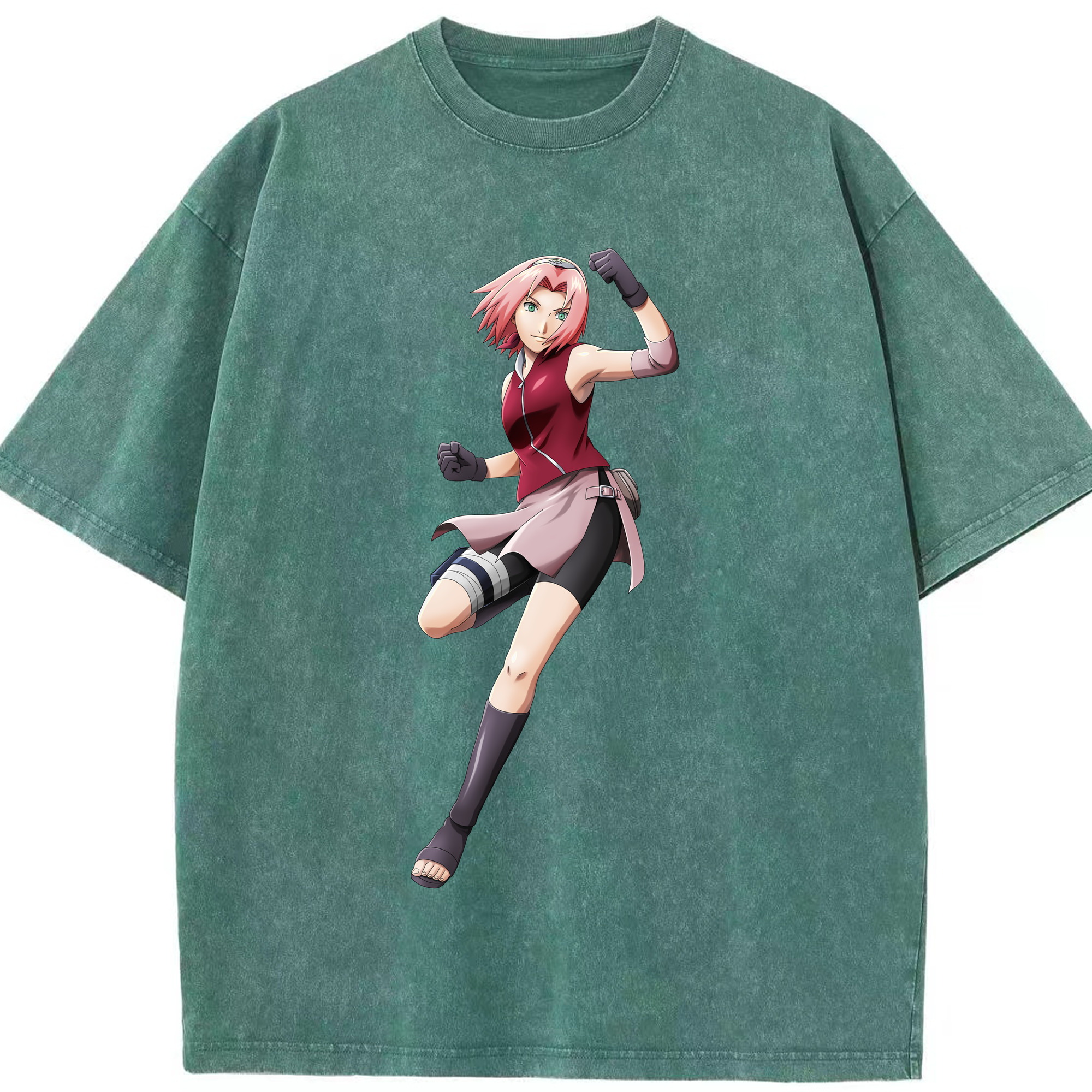 （画像用） NARUTO -ナルト- 春野サクラ Haruno Sakura 綿100% ヴィンテージ風 半袖Tシャツ（フロントプリント）